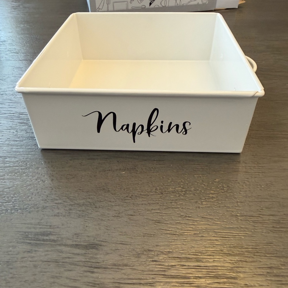 White Napkin Holder